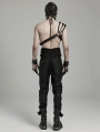 Black Gothic Punk Single Shoulder PU Leather Harness for Men
