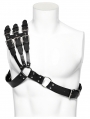 Black Gothic Punk Single Shoulder PU Leather Harness for Men