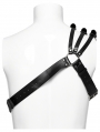 Black Gothic Punk Single Shoulder PU Leather Harness for Men