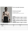 Black Gothic Punk Single Shoulder PU Leather Harness for Men