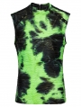 Black and Green Gothic Tie-Dyed Cyber Tank Top for Men