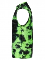 Black and Green Gothic Tie-Dyed Cyber Tank Top for Men