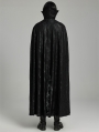 Black Retro Gothic Decadent Bat Collar Double Breasted Halloween Cloak for Men