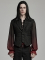 Black Vintage Gothic Jacquard Asymmetric Batwing Button Front Vest for Men