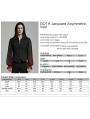 Black Vintage Gothic Jacquard Asymmetric Batwing Button Front Vest for Men
