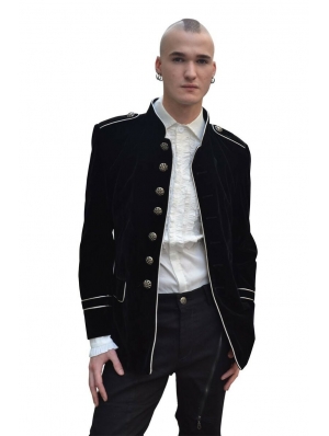 Black Military Style Gothic Coat for Men