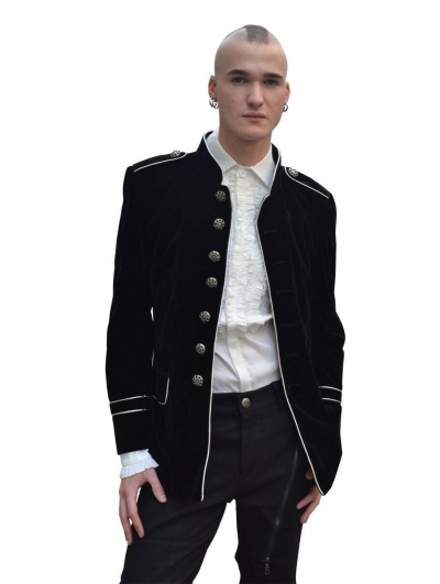 Black Military Style Gothic Coat for Men