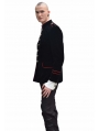 Black and Red Military Style Gothic Coat for Men