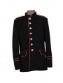 Black and Red Military Style Gothic Coat for Men