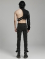 Black Gothic Punk Asymmetric One Arm Harness for Men