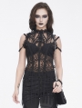 Black Gothic Retro Velvet Lace Applique Chain Strap Shoulder Bag