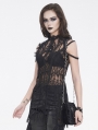 Black Gothic Retro Velvet Lace Applique Chain Strap Shoulder Bag