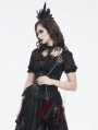 Wine Red Gothic Retro Velvet Lace Applique Chain Strap Shoulder Bag