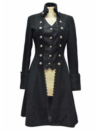 Black Gothic Long Coat for Women