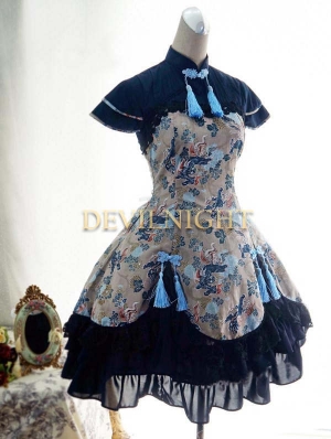 Chinese Style Pattern Short Sleeves Lolita Dress