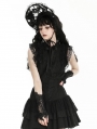 Black Romantic Gothic Rose Lace Appliqued Gloves