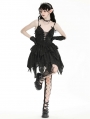 Black Gothic Bat Irregular Sexy Short Dress