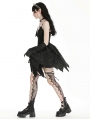 Black Gothic Bat Irregular Sexy Short Dress