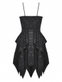 Black Gothic Bat Irregular Sexy Short Dress