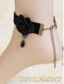 Black Flower Gothic Ankle Bracelet