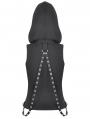 Black Gothic Playful Hooded Sleeveless Tank Top for Women
