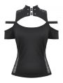 Black Gothic Punk Rock Metal Short Sleeve T-Shirt for Women