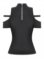 Black Gothic Punk Rock Metal Short Sleeve T-Shirt for Women