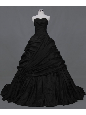 Black Ball Gown Gothic Wedding Dress