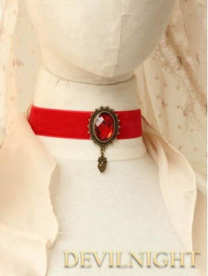 Red Pendant Gothic Vampire Necklace Jewelry