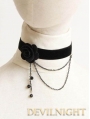 Black Flower Chain Gothic Necklace