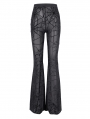 Black Gothic Sexy Spider Web Mesh Flared Pants for Women