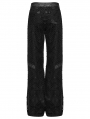 Black Gothic Punk Cool Straight Mesh Denim Pants for Women