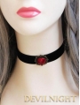 Gothic Vampire Red Flower Short Necklace Jewelry