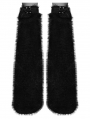 Black Gothic Punk Handsome Faux Fur Leg Warmers for Women