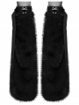 Black Gothic Punk Handsome Faux Fur Leg Warmers for Women
