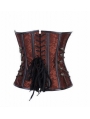 Brown Pattern Overbust Fashion Steampunk Corset