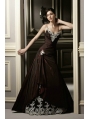 Red Lace Applique Gothic Wedding Dress
