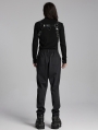 Black Cyberpunk Dark Gothic 3D Patch Pants for Men