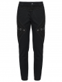 Black Gothic Punk Metal Eyelet Handsome Pants for Men