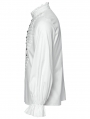 White Gothic Retro 3D Pleated Lantern Sleeve Shirt for Men