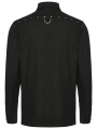 Black Gothic Punk Studded Handsome Fitted Shirt for Men