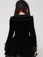 Black Gothic Lolita Rabbit Ear Rose Lace Bonnet