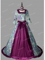Purple Floral Pattern Marie Antoinette Victorian Dress