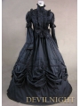 Black High Collar Classic Gothic Victorian Dress