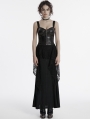 Black Gothic Punk Decadent Irregular Layered Fishtail Skirt