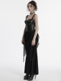 Black Gothic Punk Decadent Irregular Layered Fishtail Skirt