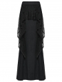 Black Gothic Punk Decadent Irregular Layered Fishtail Skirt