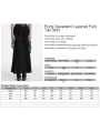 Black Gothic Punk Decadent Irregular Layered Fishtail Skirt