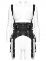 Black Gothic Punk Faux Leather Versatile Corset Waistband