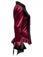 Red Gothic Gradient Velvet Bat Collar Long Sleeve Shirt for Women